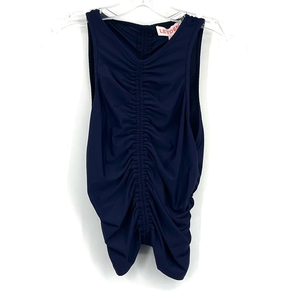Leyden Ruched Tank Top in Navy NWT - Picture 2 of 11